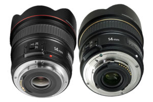 Comparaison 14mm yongnuo Canon Nikon